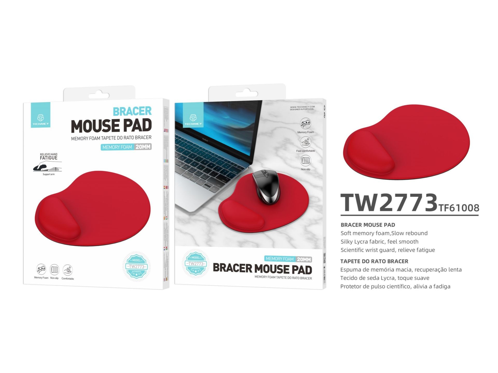 Schiuma Mouse Pad Rosso Schiuma Mouse Pad Rosso