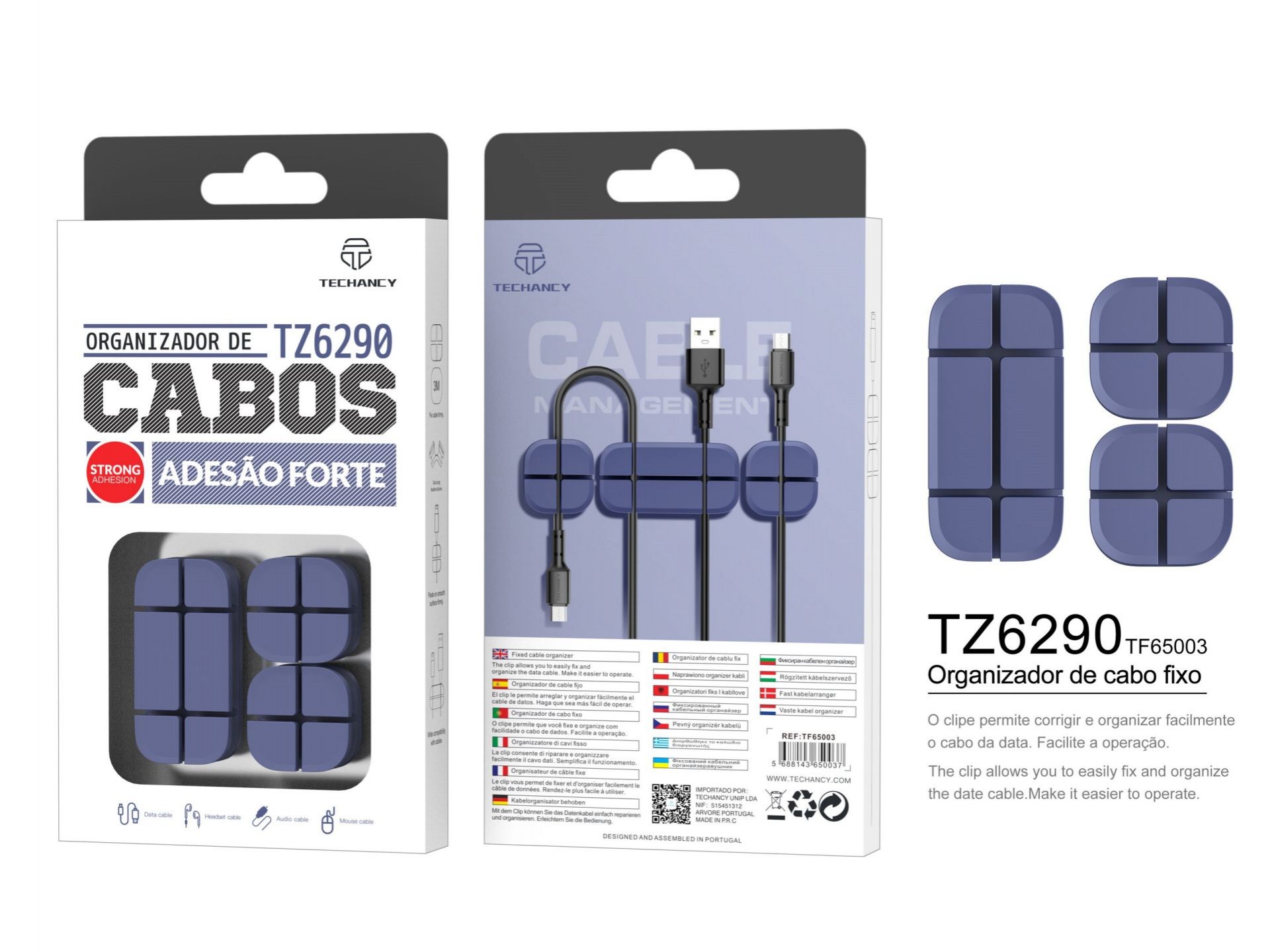 Organizador de cable azul Organizador de cable azul