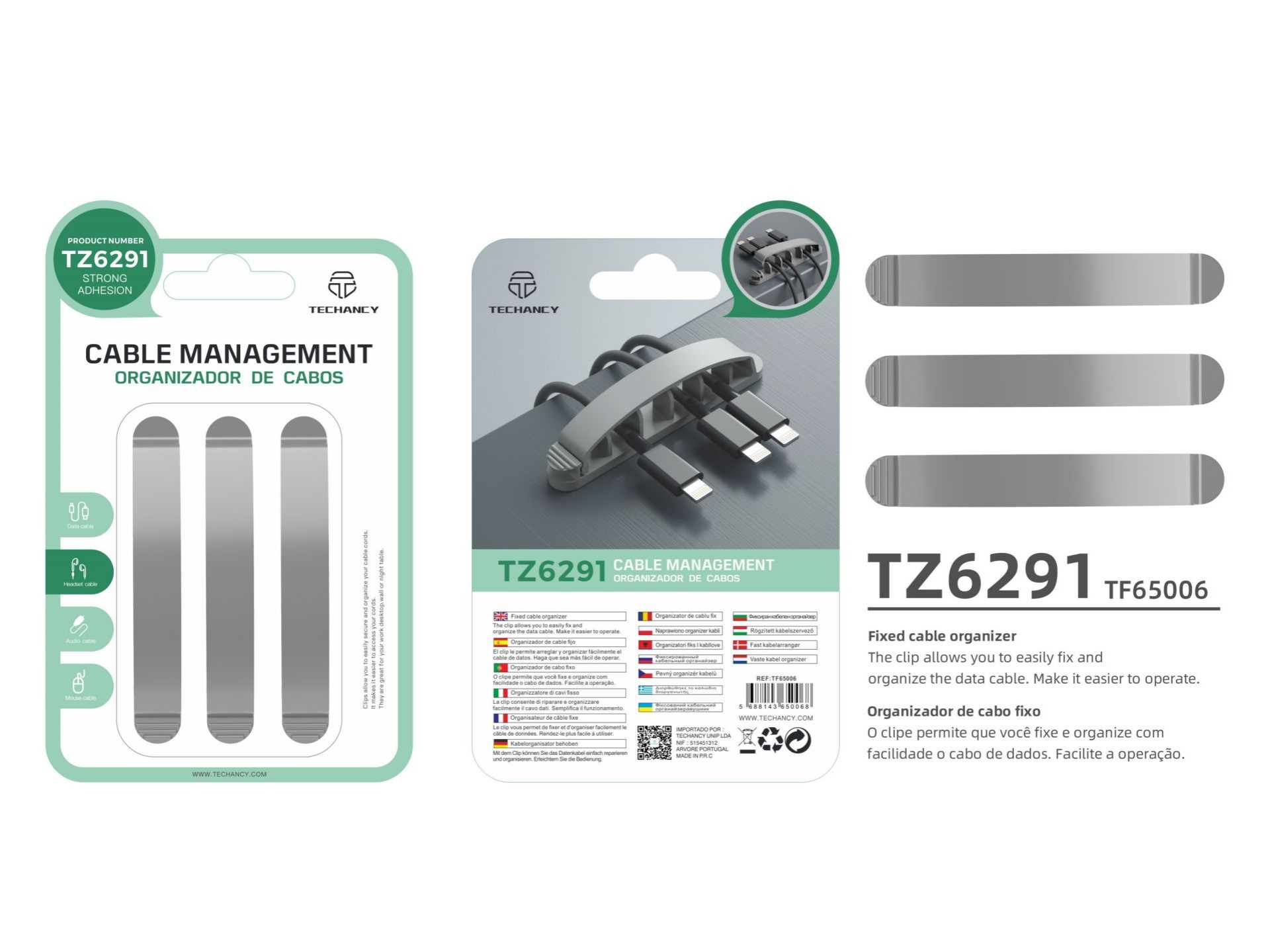 Grauer Five Slot Clamshell-Kabel halter Grauer Five Slot Clamshell-Kabel halter