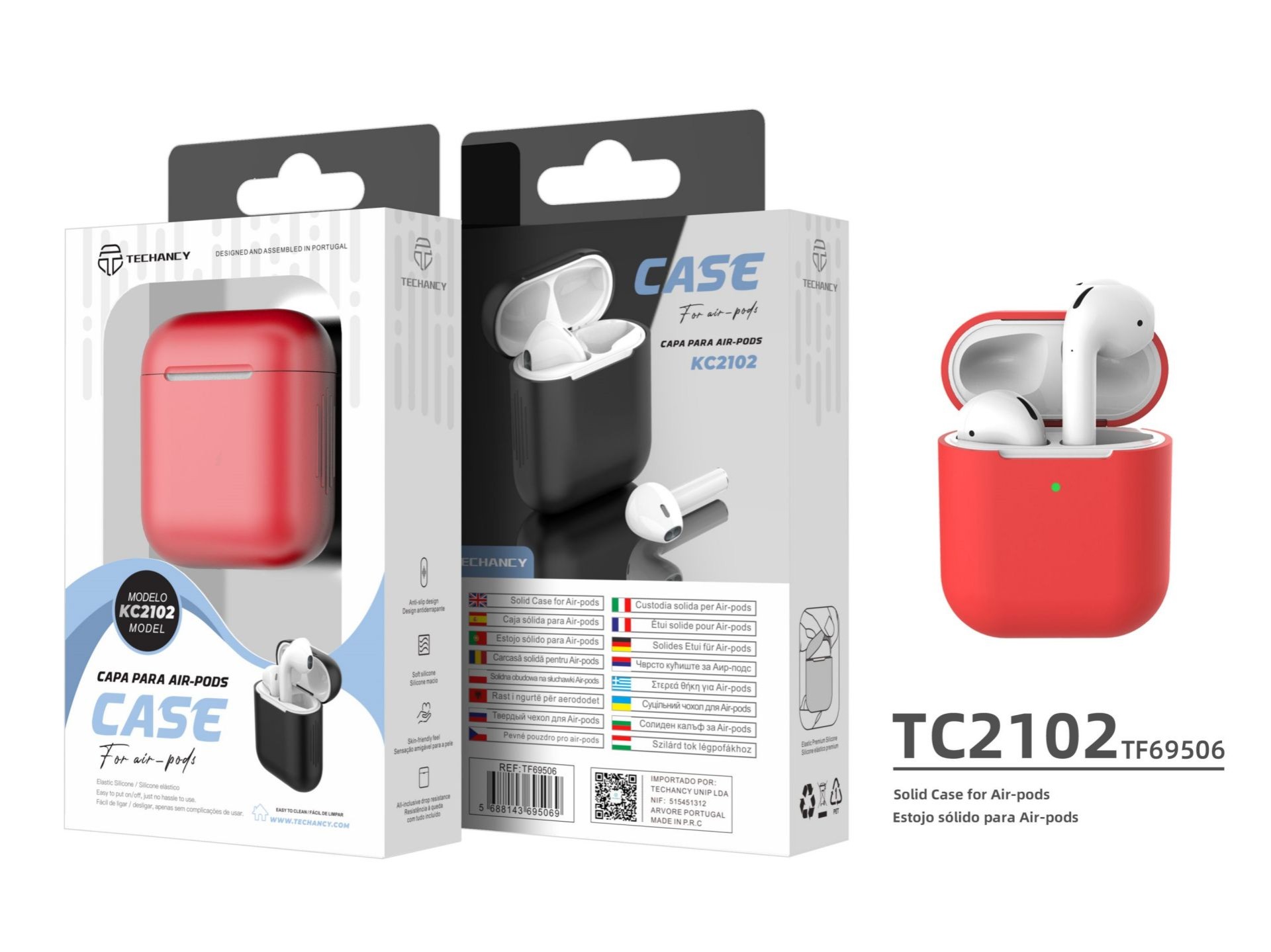 Silicone Case For Airpod 1/2 Red Silicone Case For Airpod 1/2 Red