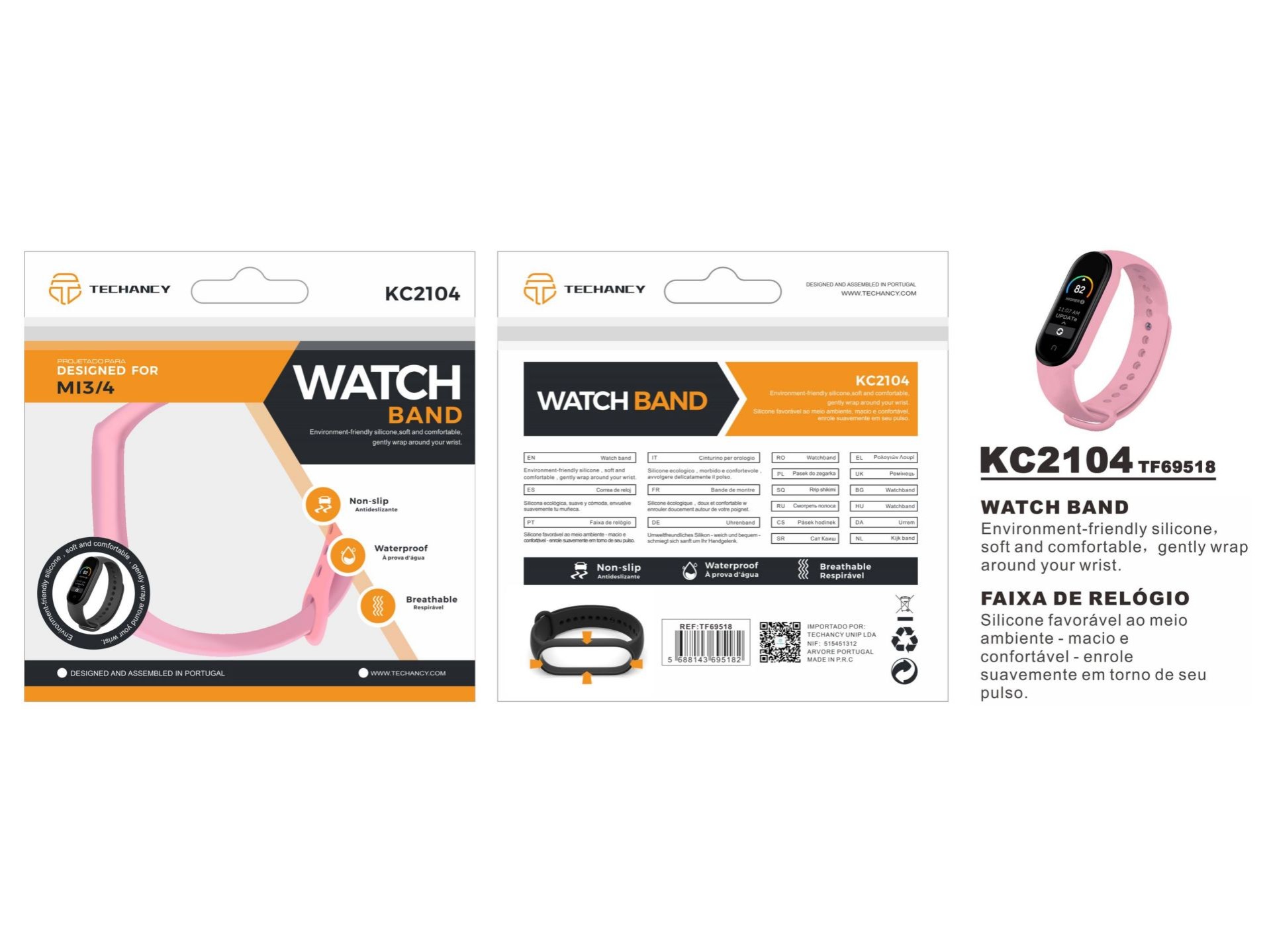 Pulseira De Silicone Mi3 / 4 Rosa Pulseira De Silicone Mi3 / 4 Rosa