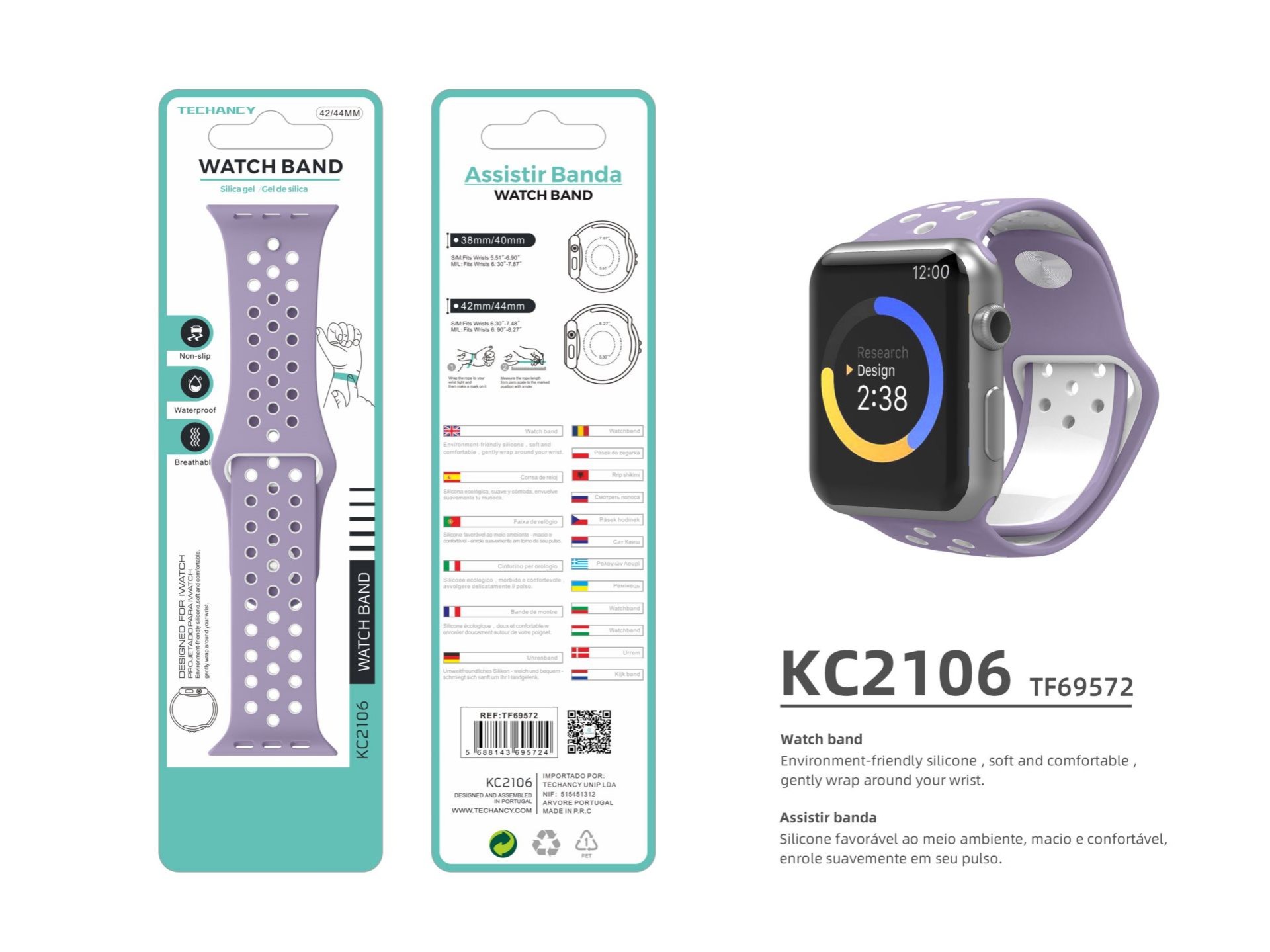 Silicone Bracelet Sport Style 42-44Mm Couleur N 2