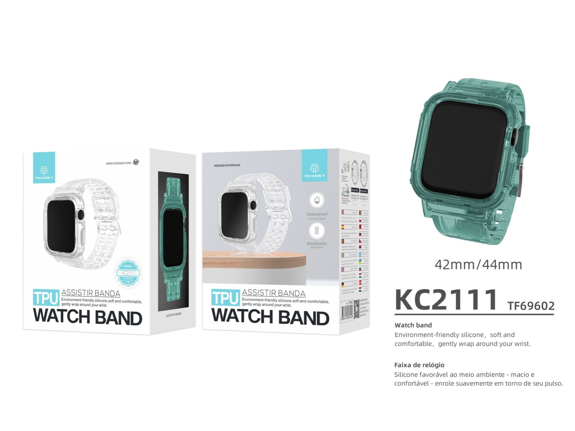 Silicone Tpu Orologio Cinturino 42-44Mm Verde Menta