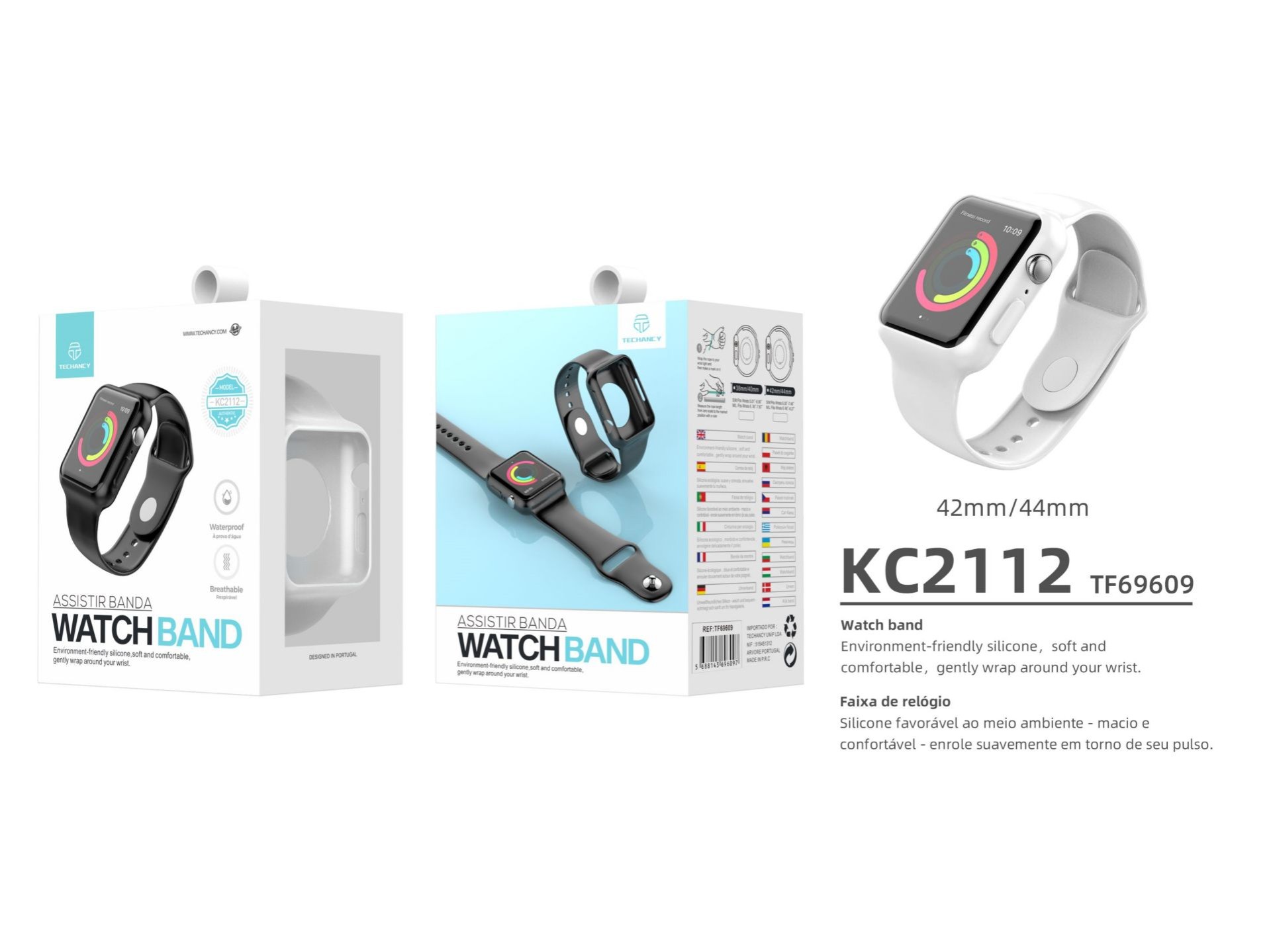 Silicona Bracciale Iwatch 42-44Mm Bianco Silicona Bracciale Iwatch 42-44Mm Bianco