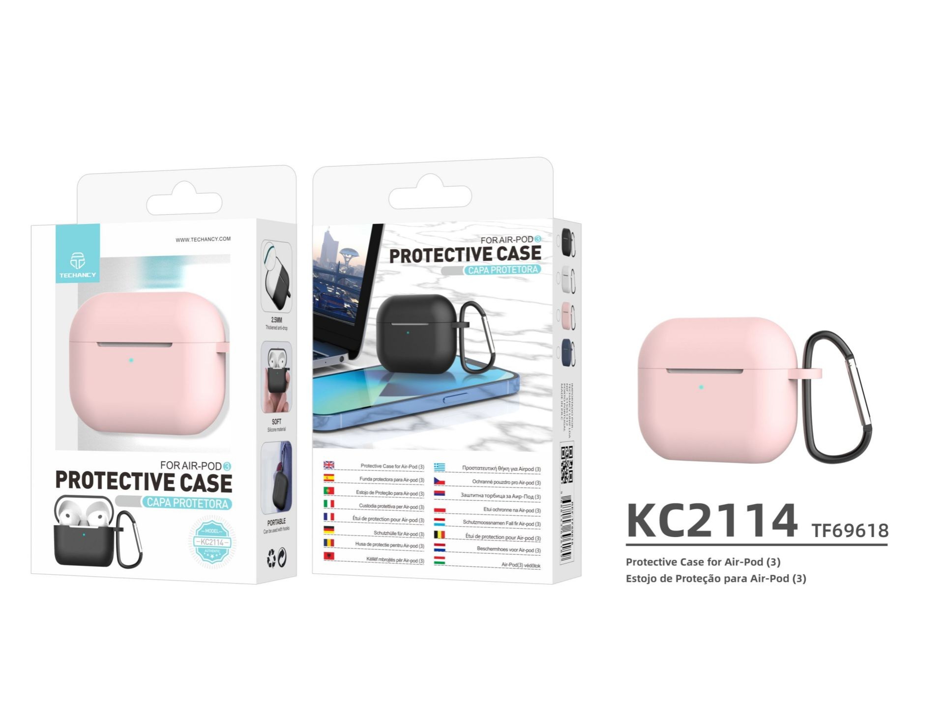 Concha de silicona Airpod Generation 3 2.5 mm rosa Concha de silicona Airpod Generation 3 2.5 mm rosa