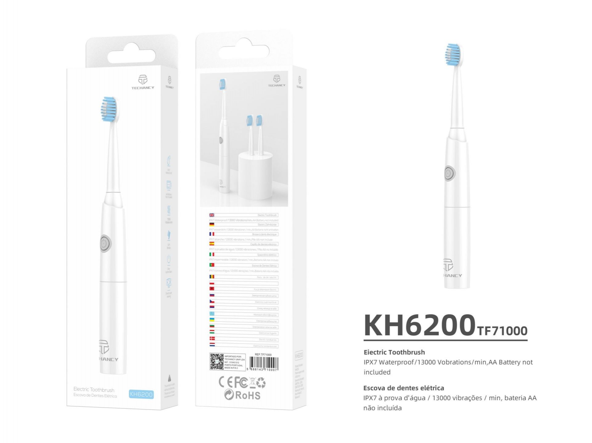 Escova De Dentes Eletrica Pilha Branco Escova De Dentes Eletrica Pilha Branco