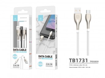 Data Cable In Zinc Type-C 1M 2.4A