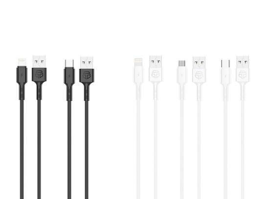 Pvc Datenkabel 1M 2.4A Schwarz Weiß (Präsentationsbox) 50Pcs 