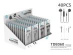 Auriculares inteligentes de 3,5 puertos, negros y blancos (caja de presentacin) 40 unidades Tf20107