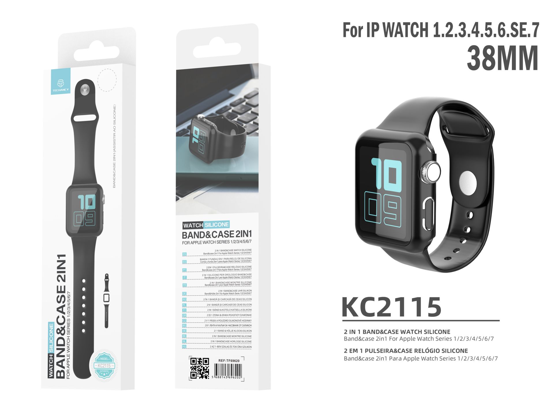 Silicone Bracelet And Case For Iwatch 38Mm Black Silicone Bracelet And Case For Iwatch 38Mm Black