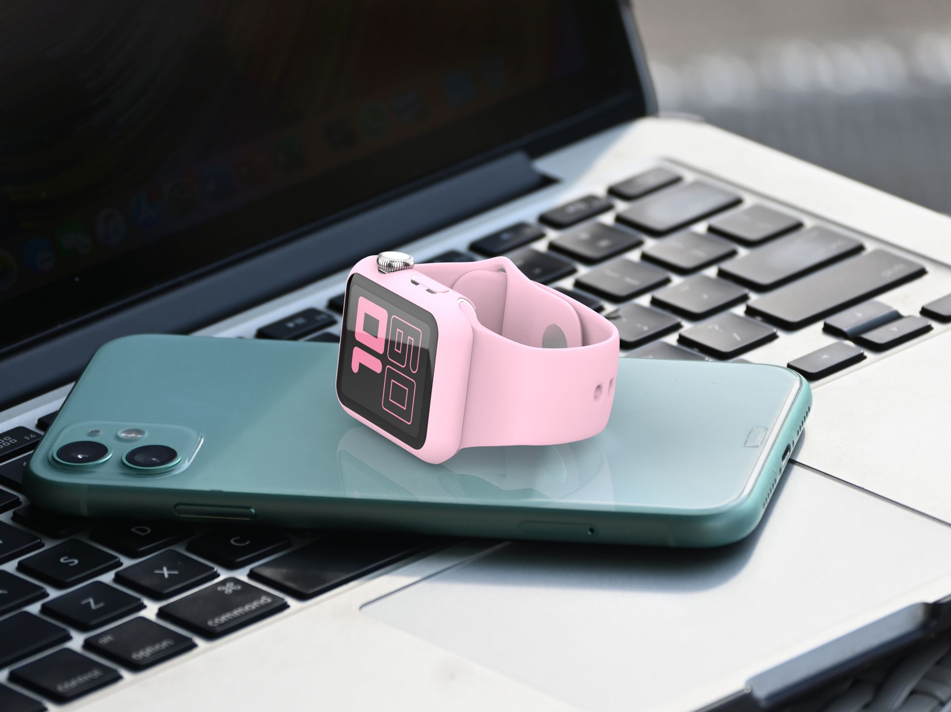 Silicone Bracelet And Case For Iwatch 41Mm Pink Silicone Bracelet And Case For Iwatch 41Mm Pink