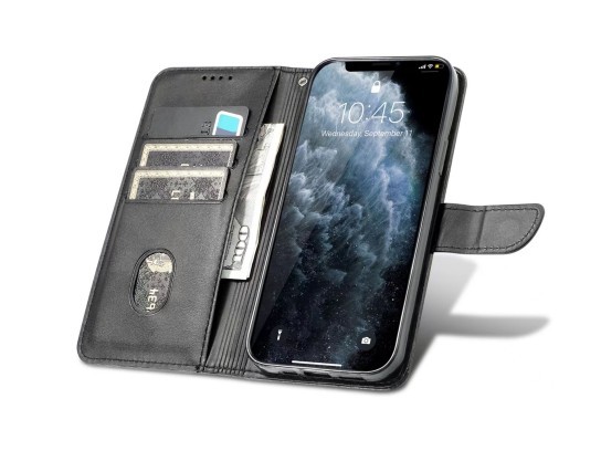 Flip Leather Pouch With Buckle Balck 11 Pro