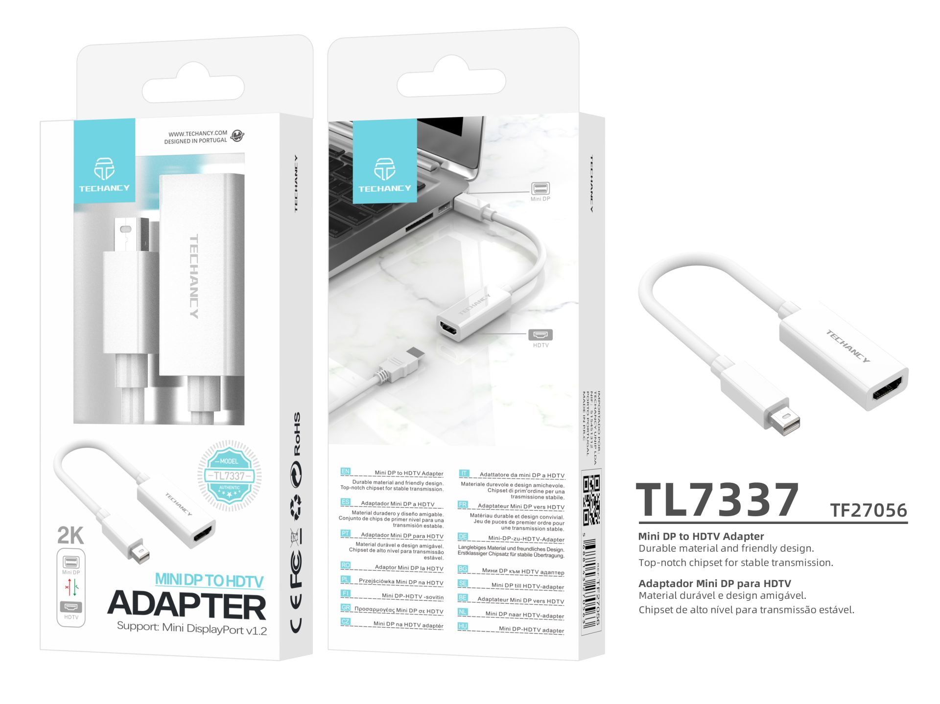 Mini Dp zu Hdtv 2K Video Adapter Kabel Weiß Mini Dp zu Hdtv 2K Video Adapter Kabel Weiß