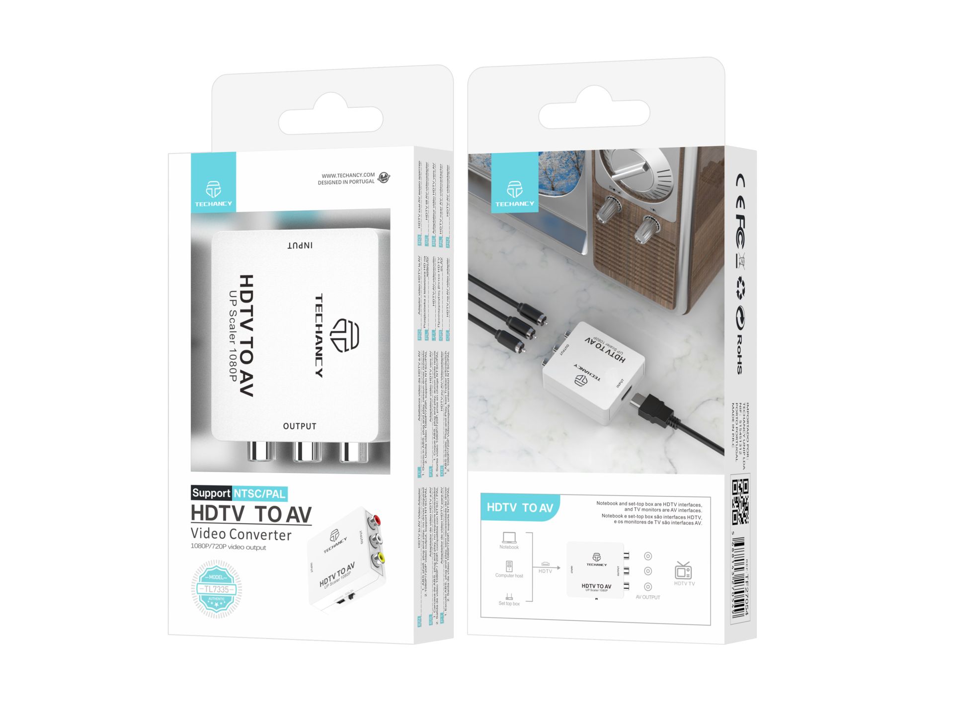 Hdtv Para Av Video Converter 1080P Branco Hdtv Para Av Video Converter 1080P Branco