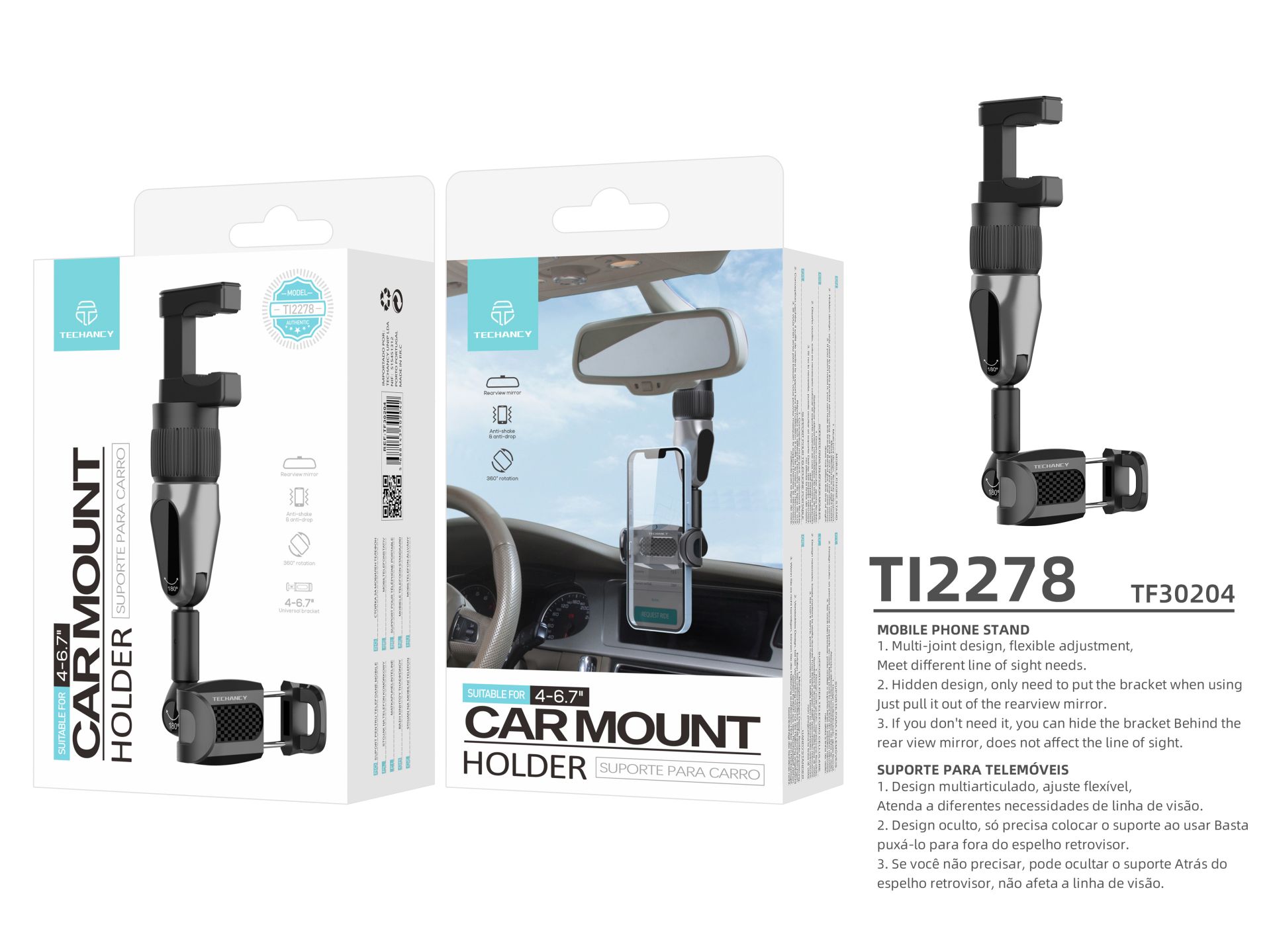 Supporto universale per auto nero Supporto universale per auto nero