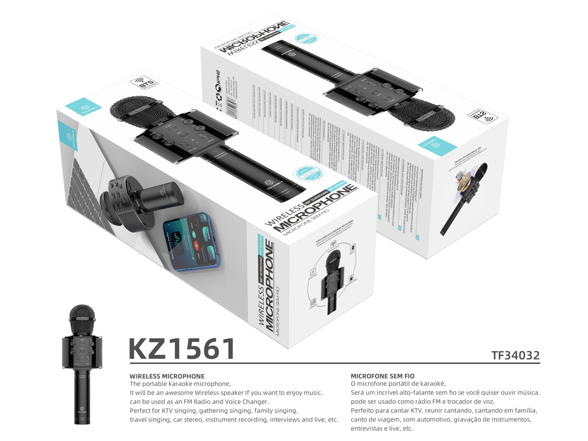 New Bluetooth Microphone Black New Bluetooth Microphone Black