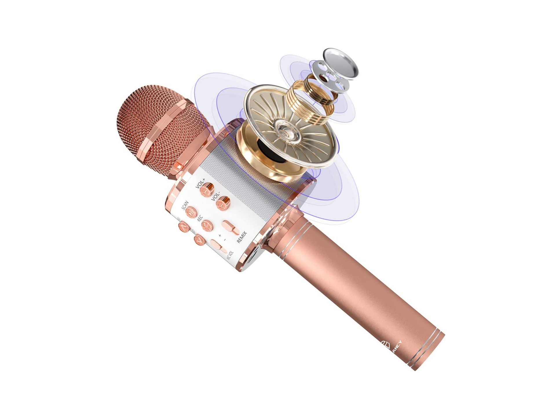New Bluetooth Microphone Pink Gold New Bluetooth Microphone Pink Gold