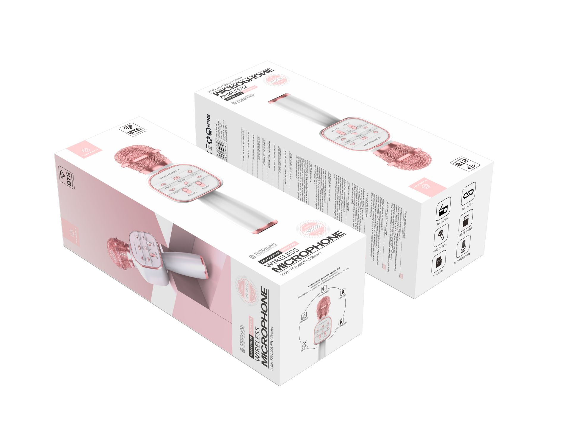 Bluetooth Microphone Dss Pink White Bluetooth Microphone Dss Pink White
