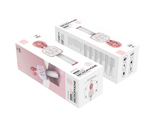Bluetooth Microphone Dss Pink White Bluetooth Microphone Dss Pink White