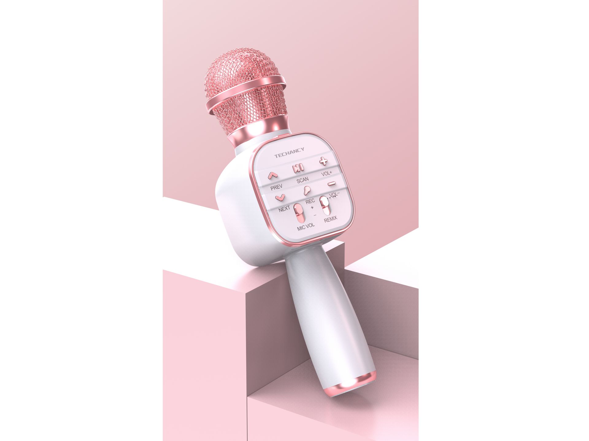 Bluetooth Microphone Dss Pink White Bluetooth Microphone Dss Pink White