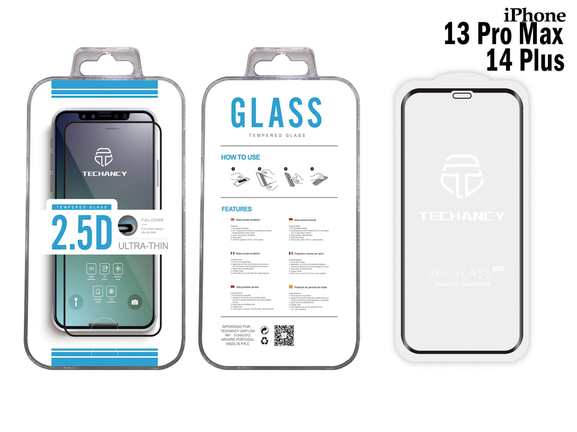 Iphone 13Peo Max/14 Plus 2.5D Full Cover Blanco Iphone 13Peo Max/14 Plus 2.5D Full Cover Blanco