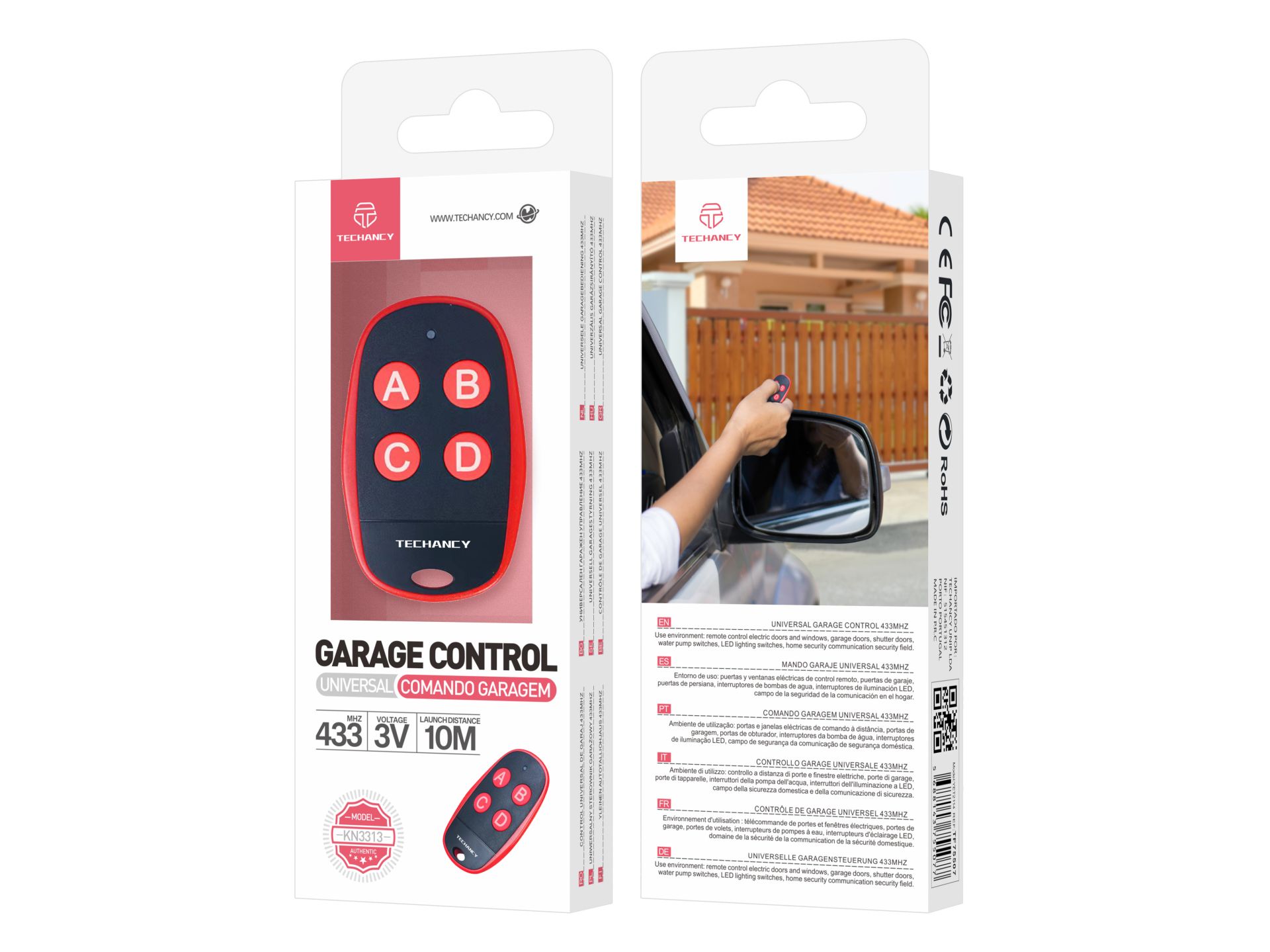 Ouvre-Porte de Garage Universel Noir+Rouge Ouvre-Porte de Garage Universel Noir+Rouge