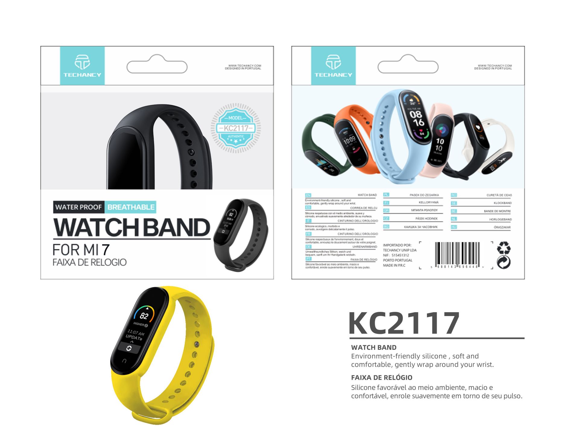 Pulseira De Silicone Mi7 Amarelo Pulseira De Silicone Mi7 Amarelo
