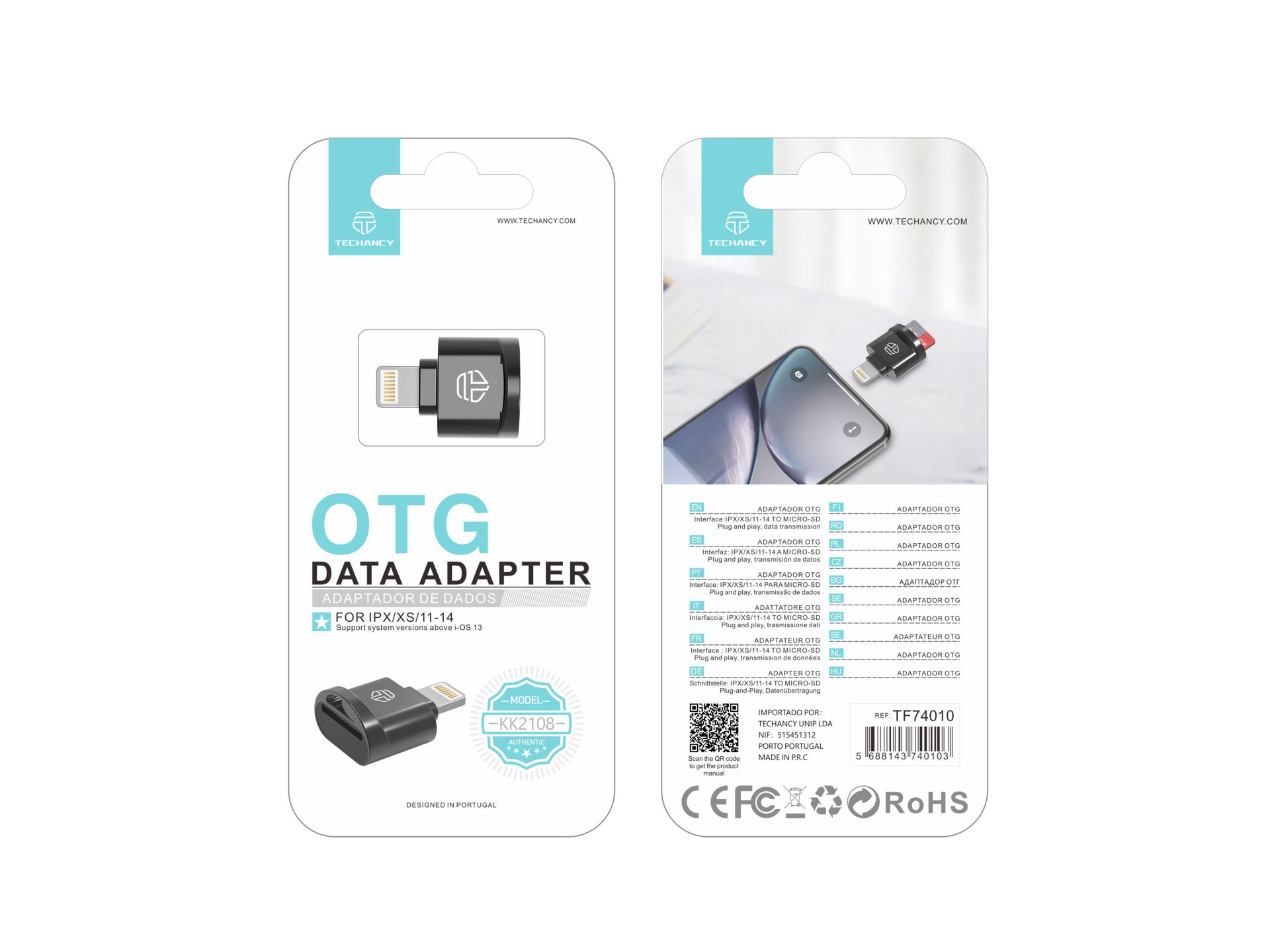 Lightning To Micro Sd Otg Card Reader Black