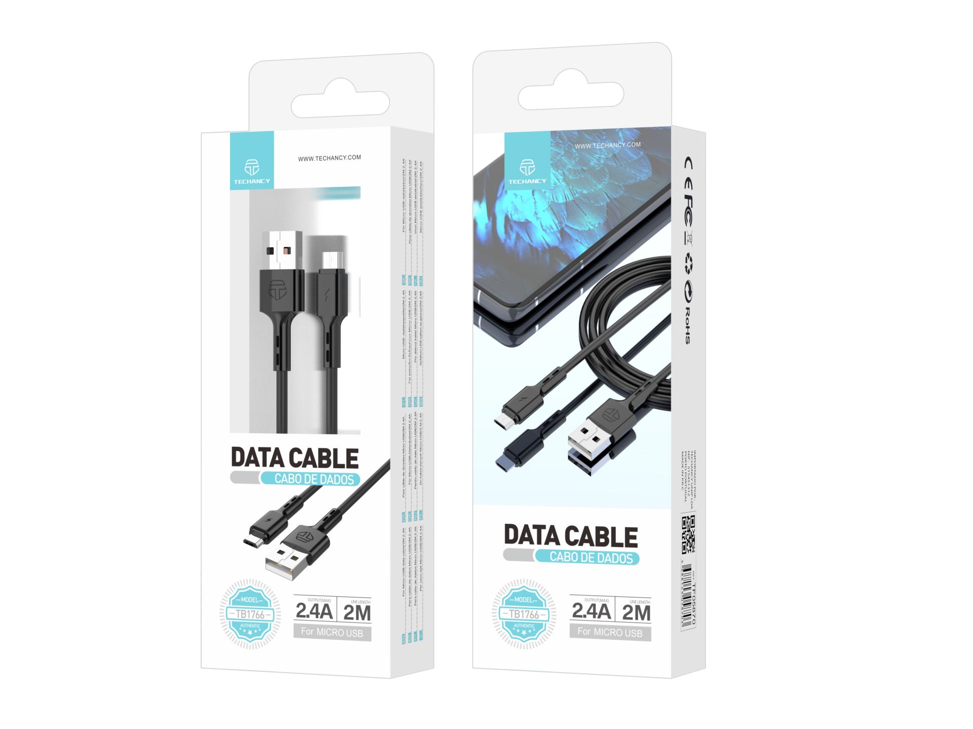High Quality Data Cable Micro Usb Black 2M 2.4A High Quality Data Cable Micro Usb Black 2M 2.4A