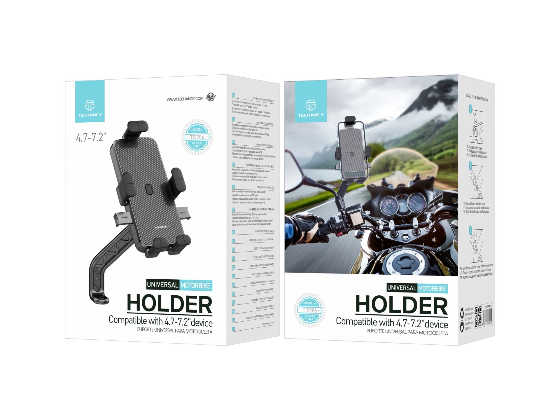 Supporto per cellulare per moto nero Supporto per cellulare per moto nero