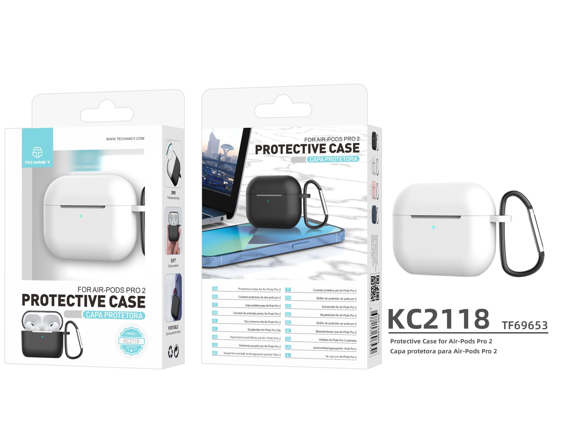 Funda de silicona para Airpod Pro 2 blanco Funda de silicona para Airpod Pro 2 blanco