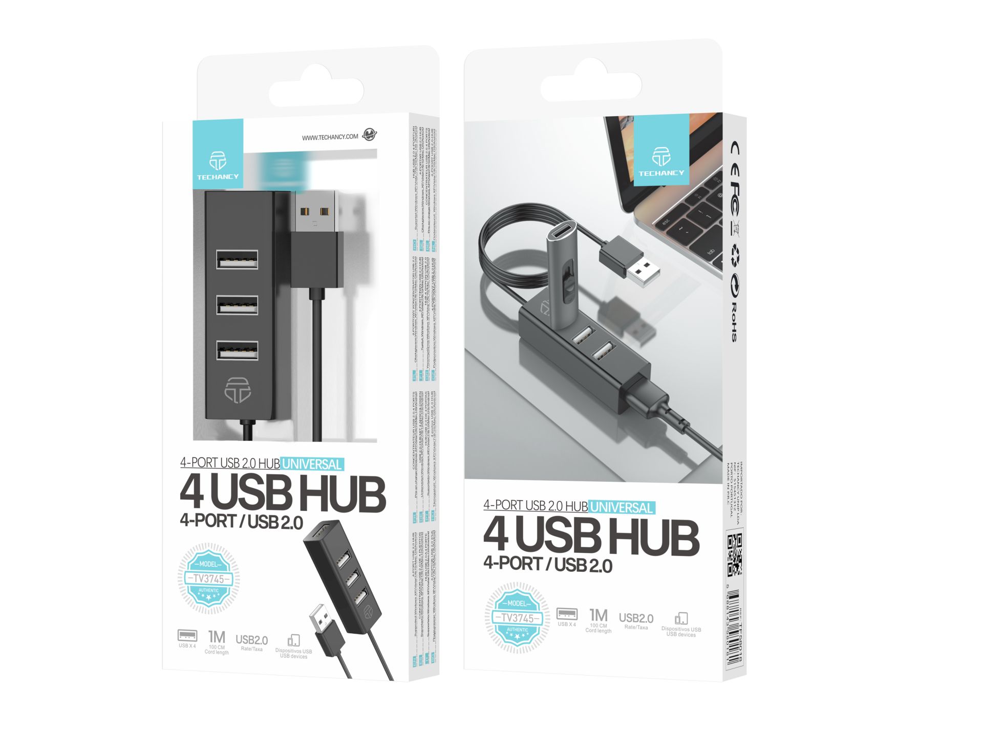 USB 2.0Hub 4 Anschlüsse Schwarz USB 2.0Hub 4 Anschlüsse Schwarz