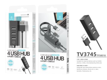 USB 2.0Hub 4 Anschlsse Schwarz