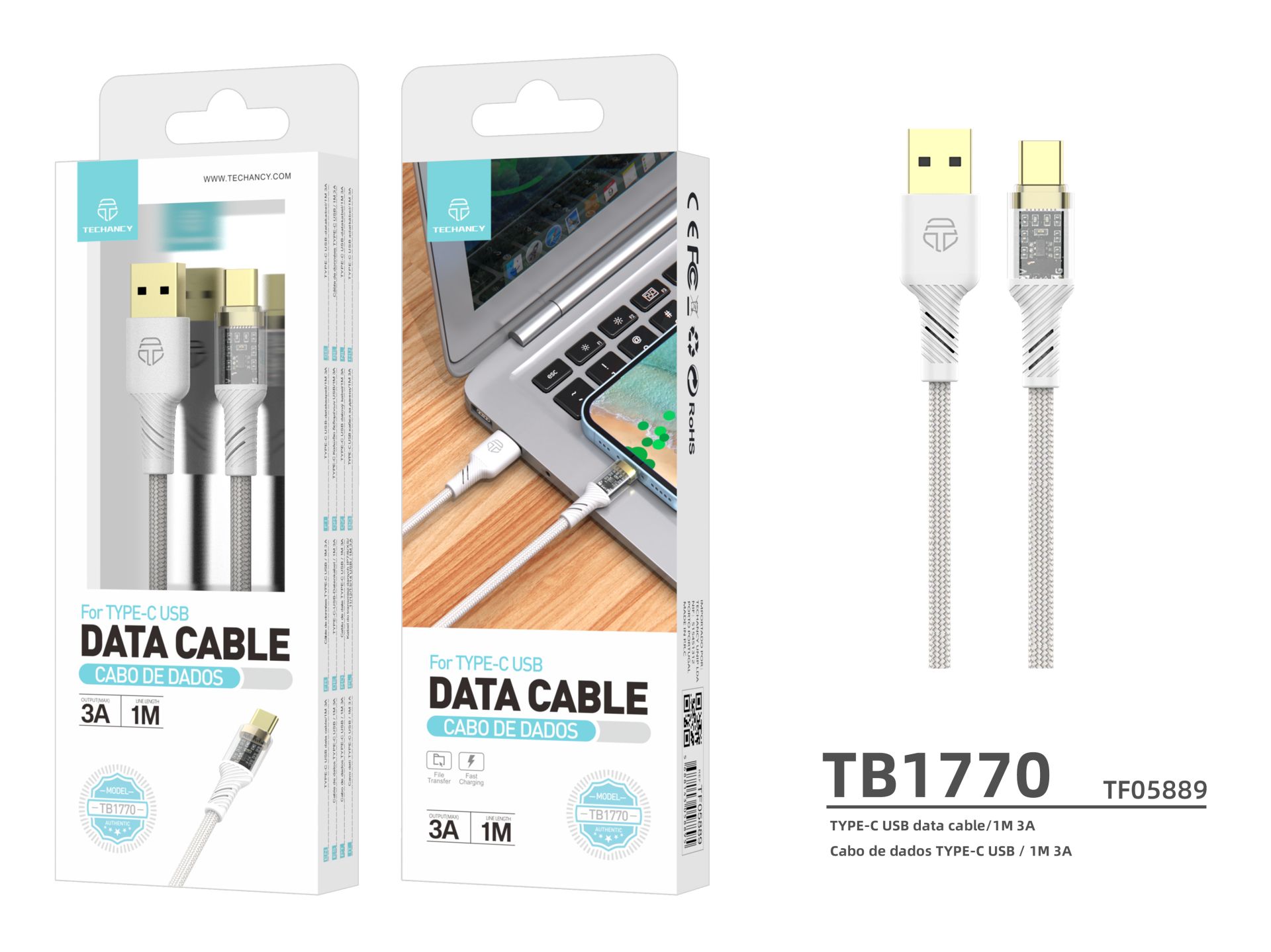 J18 Datenkabel Typ-C 1M 3A Weiß J18 Datenkabel Typ-C 1M 3A Weiß
