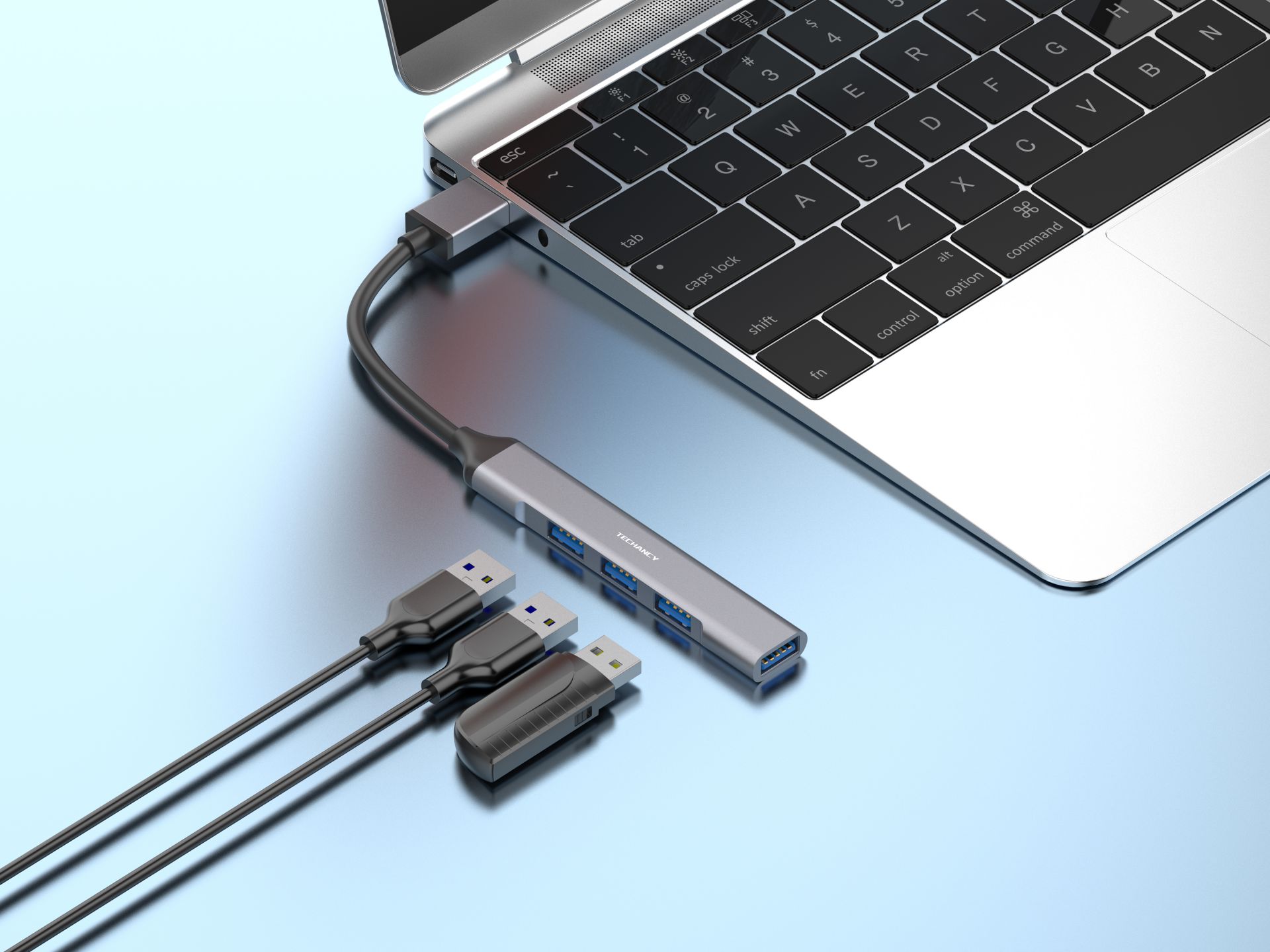 Hub Usb3.0 Com 4 Portas Usb Cinza Hub Usb3.0 Com 4 Portas Usb Cinza