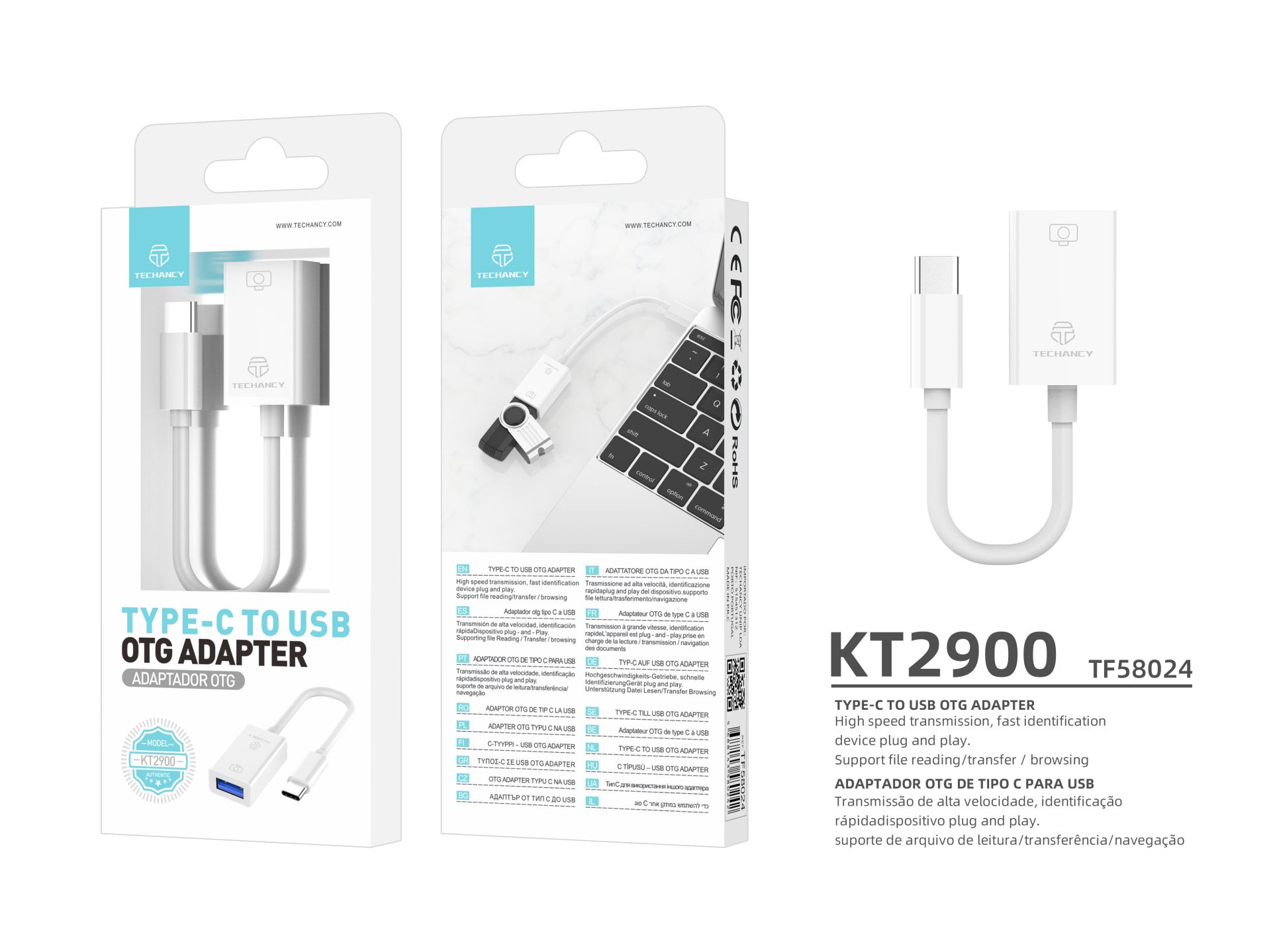 Otg Typ-C zu Buchse Usb Kabel Weiß Otg Typ-C zu Buchse Usb Kabel Weiß