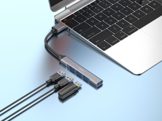 Hub Usb3.0 Com 4 Portas Usb Cinza Hub Usb3.0 Com 4 Portas Usb Cinza