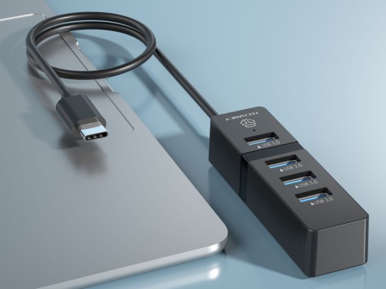 Hub Usb-C3.0 con 4 porte Usb3.0 nero Hub Usb-C3.0 con 4 porte Usb3.0 nero