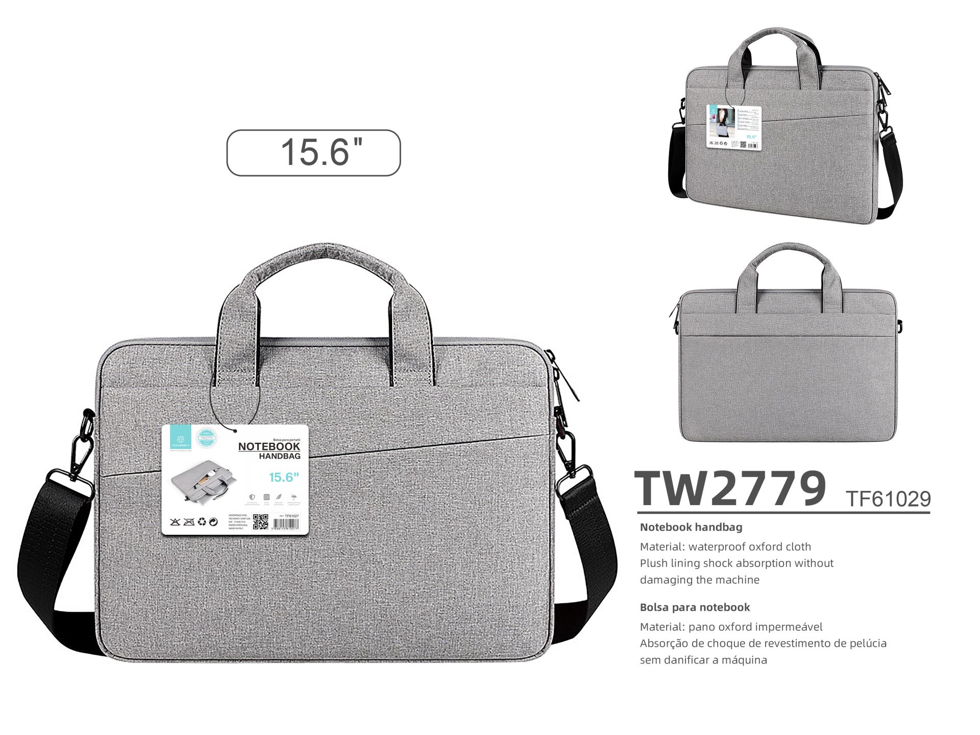 Sac d'ordinateur Toploader universel décontracté 15.6* gris Sac d'ordinateur Toploader universel décontracté 15.6* gris
