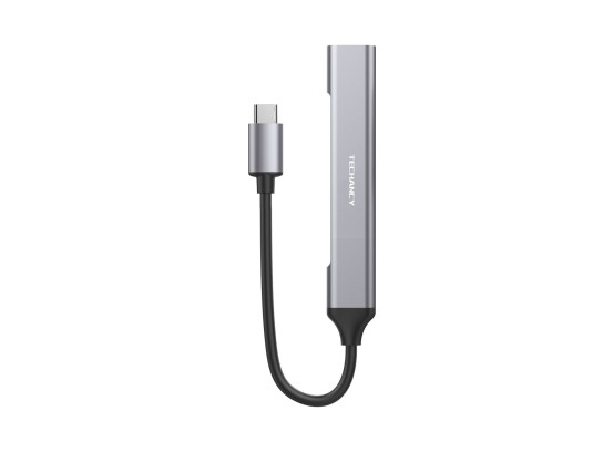Hub Usb-C 3.0 Com 4 Portas Usb Cinza Hub Usb-C 3.0 Com 4 Portas Usb Cinza