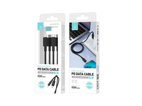 60W Typ-C zu Typ-C USB Kabel 1M Schwarz 60W Typ-C zu Typ-C USB Kabel 1M Schwarz