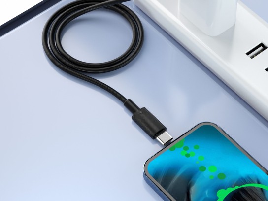 60W Typ-C zu Typ-C USB Kabel 1M Schwarz 60W Typ-C zu Typ-C USB Kabel 1M Schwarz