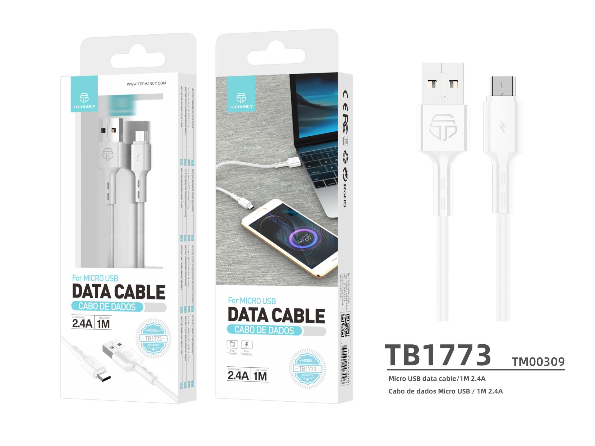 High Quality Data Cable Micro usb White 1M 2.4A High Quality Data Cable Micro usb White 1M 2.4A