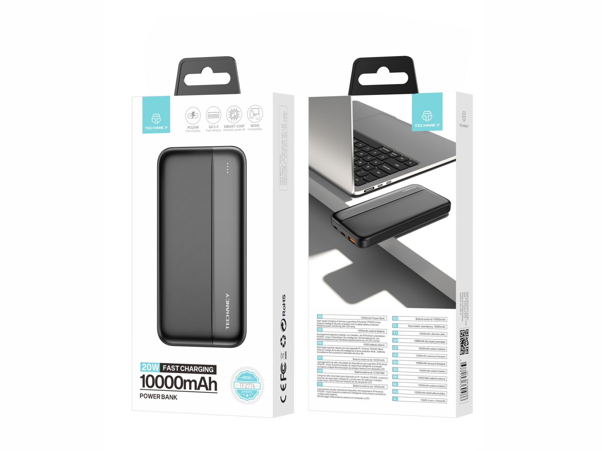P6 Power Bank 10000Mah Pd20W Super Fast Charger Black P6 Power Bank 10000Mah Pd20W Super Fast Charger Black