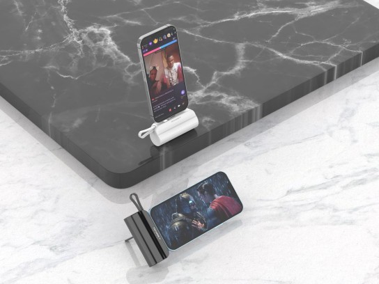 Power Bank 5000Mah Portable With Cable Black Power Bank 5000Mah Portable With Cable Black
