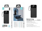 Power Bank 10000Mah With Cable Fast Charger Black