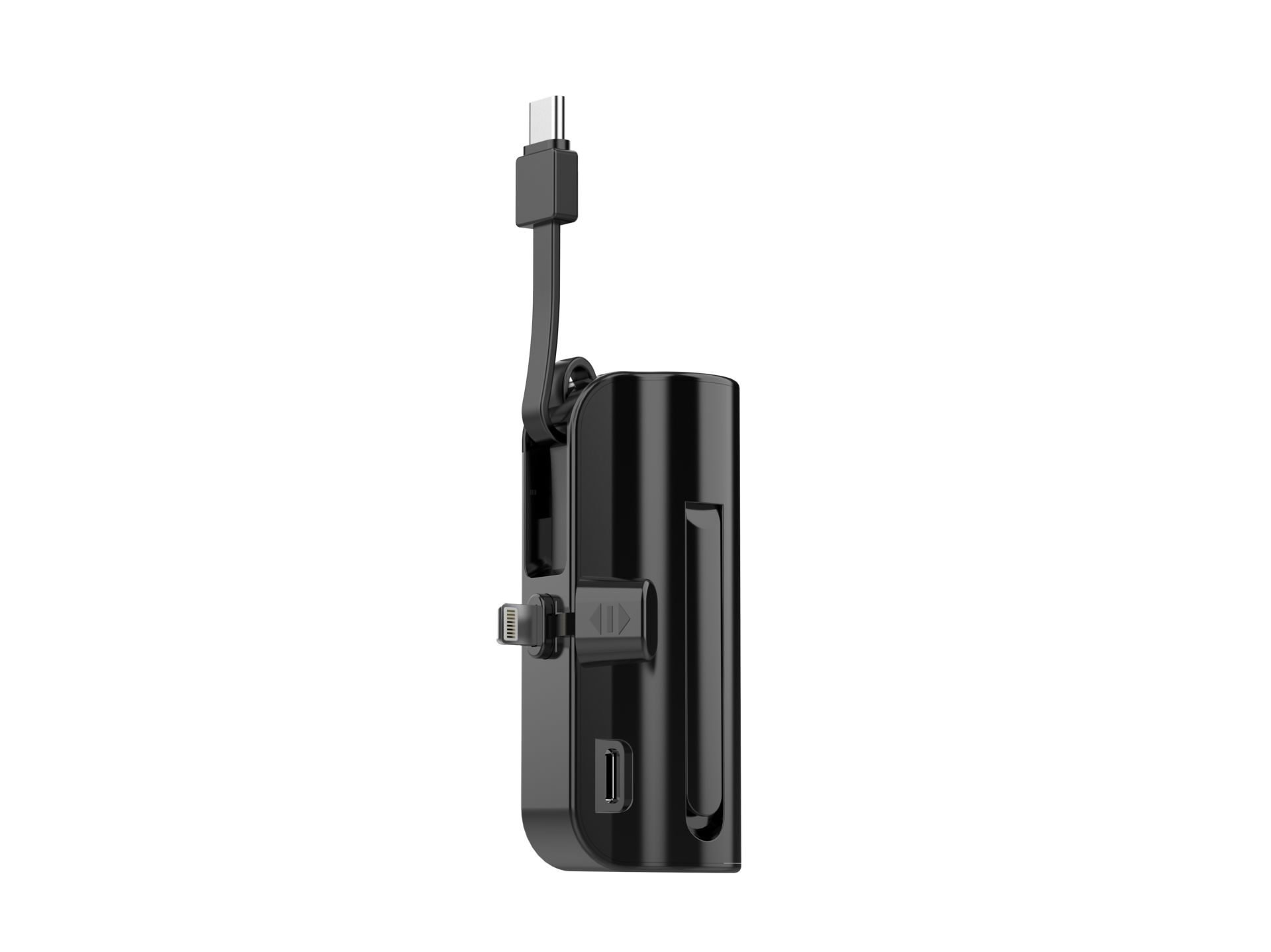 Power Bank 5000Mah Portable With Cable Black Power Bank 5000Mah Portable With Cable Black
