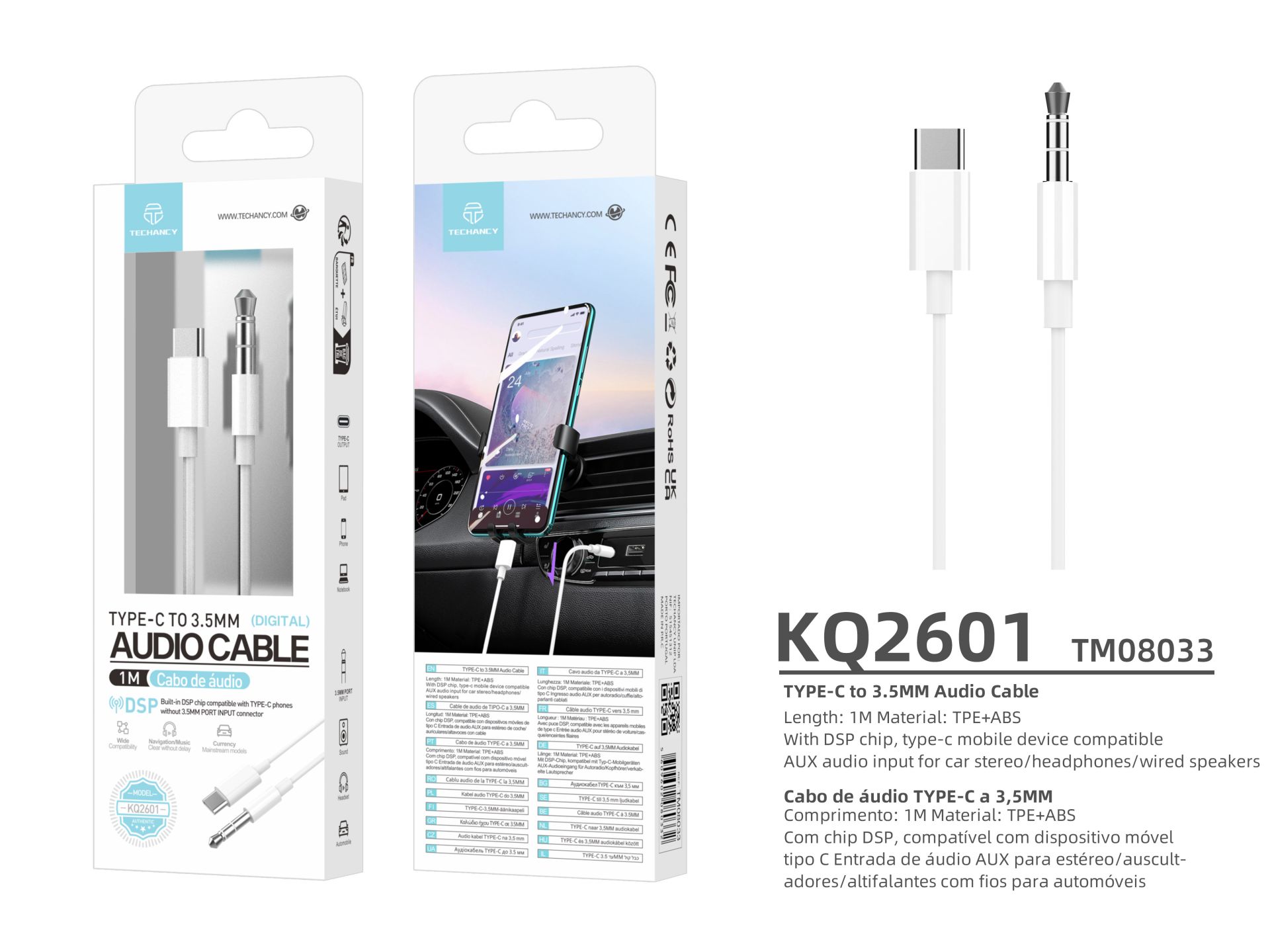 Auto-Zusatzkabel Typ C auf Klinke 3.5Mm Auto-Zusatzkabel Typ C auf Klinke 3.5Mm