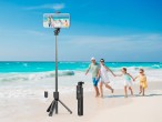 Selfie Stick Tripe, 3 in 1 estendibile con telecomando Bluetooth nero