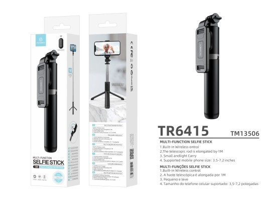 Selfie Stick Tripe, 3 in 1 ausziehbar 100Cm, mit Bluetooth-Fernbedienung Schwarz Selfie Stick Tripe, 3 in 1 ausziehbar 100Cm, mit Bluetooth-Fernbedienung Schwarz